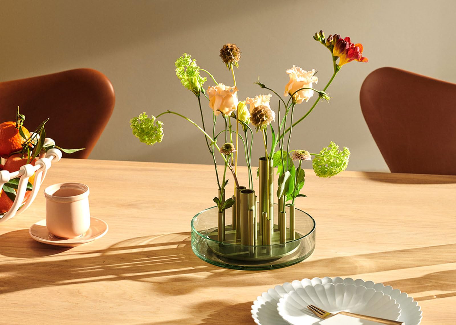 fuseki flower base table [受注製作] flores-bleached-teak-flower-